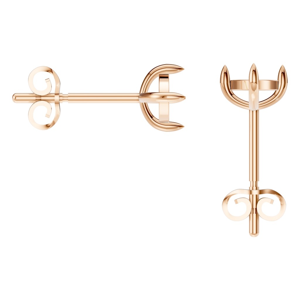EA-9917 Rose Gold Earrings UNSET - Back View