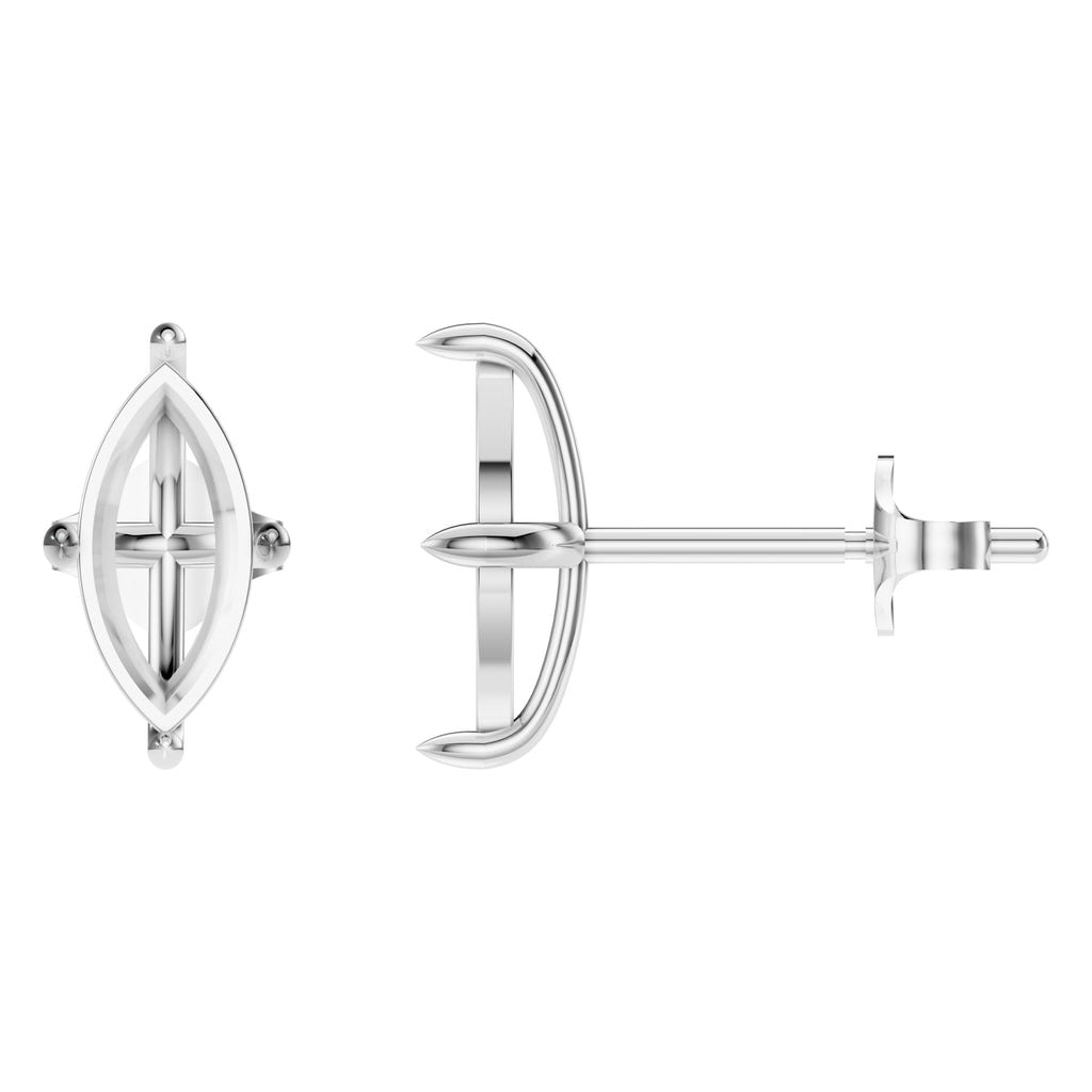EA-9917 White Gold Earrings UNSET - Main View