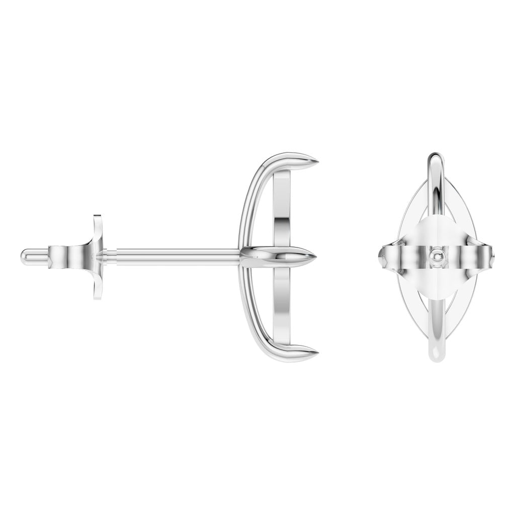 EA-9917 White Gold Earrings UNSET - Angle View