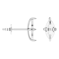 EA-9917 White Gold Earrings UNSET - Angle View