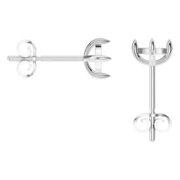 EA-9917 White Gold Earrings UNSET - Back View