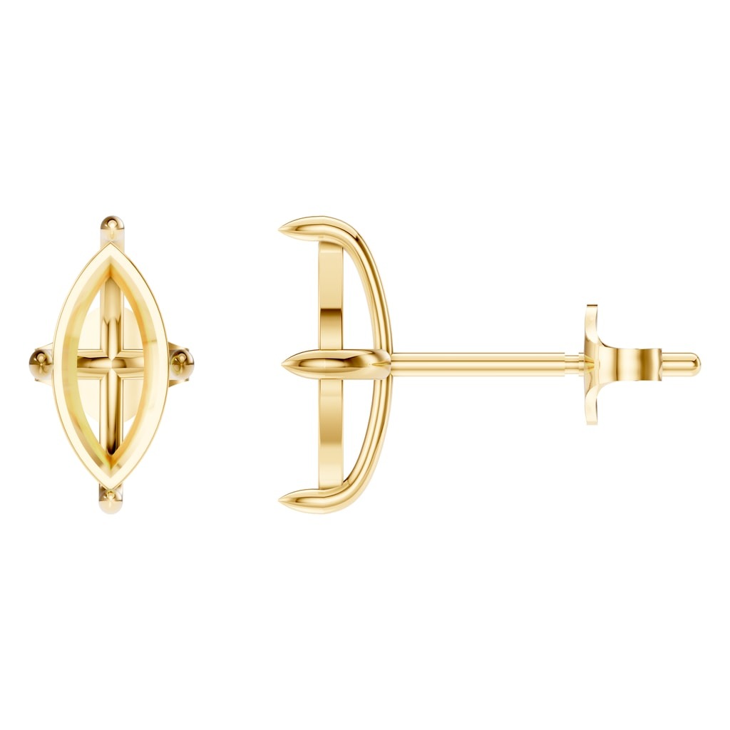 EA-9917 Yellow Gold Earrings UNSET - Main View