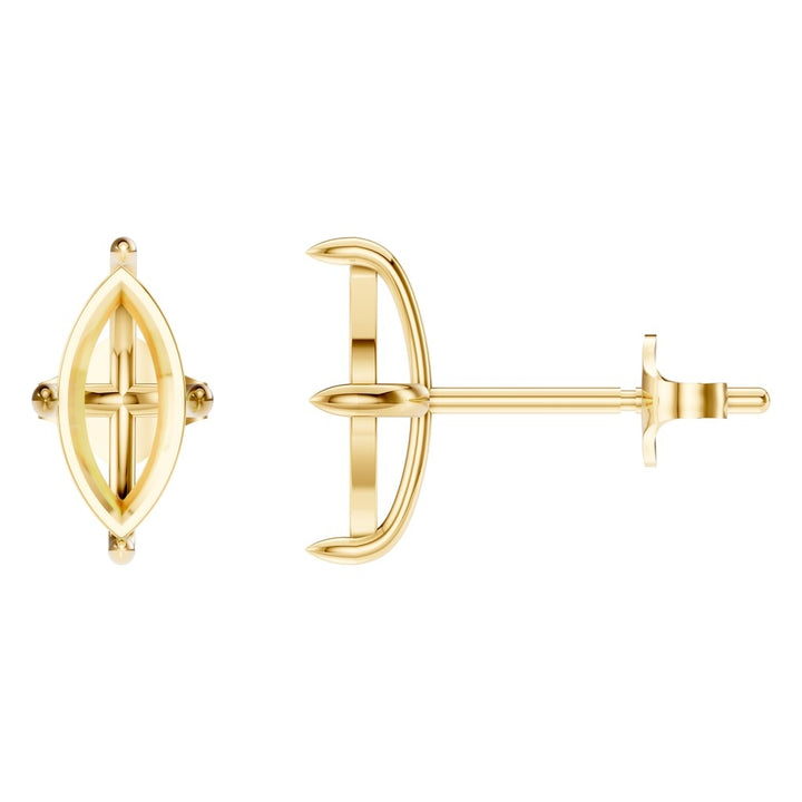 Solitaire Earrings Mounting - Marquise 9x4.5mm