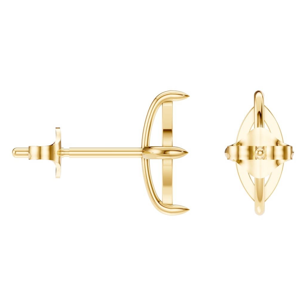 EA-9917 Yellow Gold Earrings UNSET - Angle View