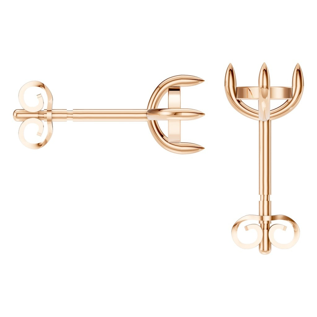 EA-9917 Rose Gold Earrings UNSET - Back View