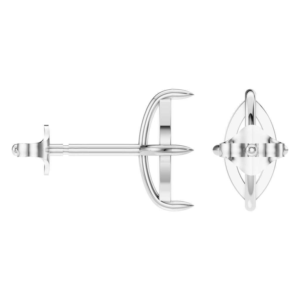 EA-9917 White Gold Earrings UNSET - Angle View