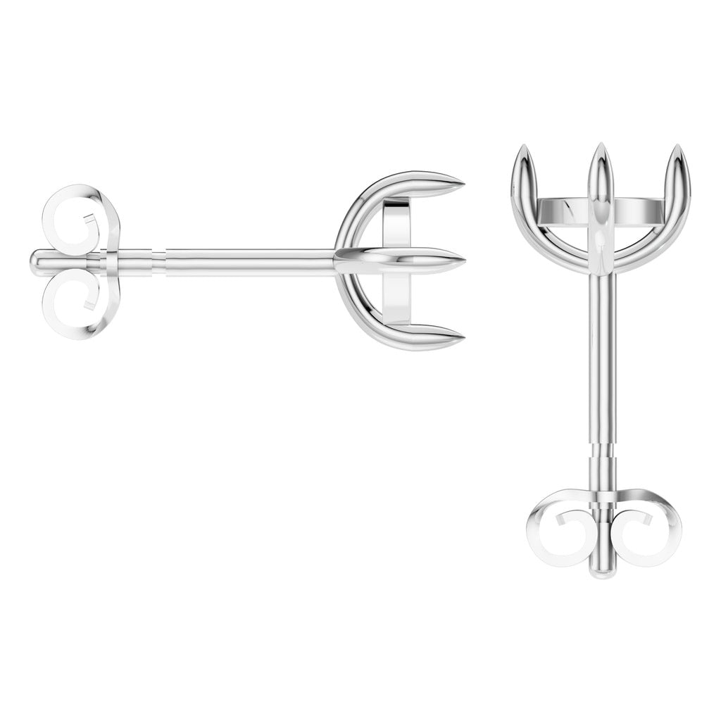 EA-9917 White Gold Earrings UNSET - Back View