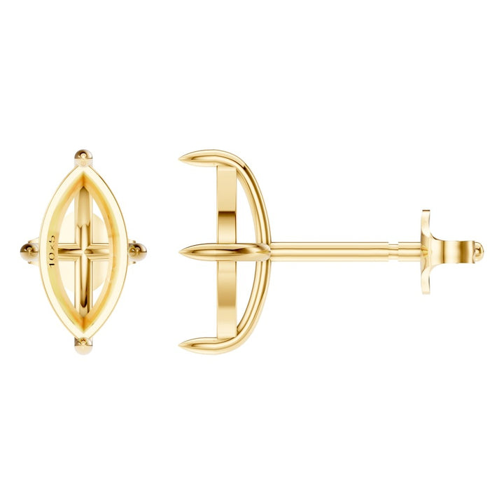 Solitaire Earrings Mounting - Marquise 10x5mm