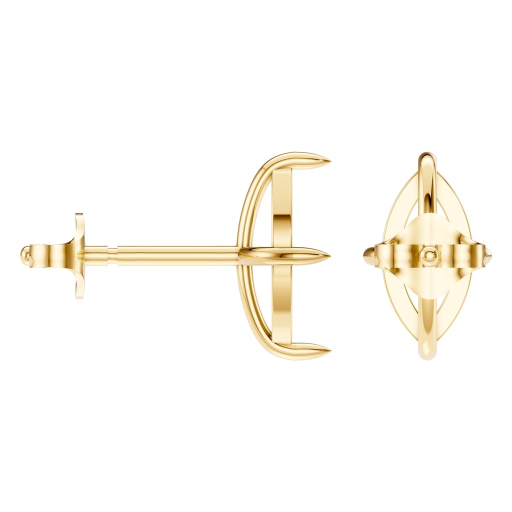 EA-9917 Yellow Gold Earrings UNSET - Angle View