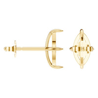 EA-9917 Yellow Gold Earrings UNSET - Angle View