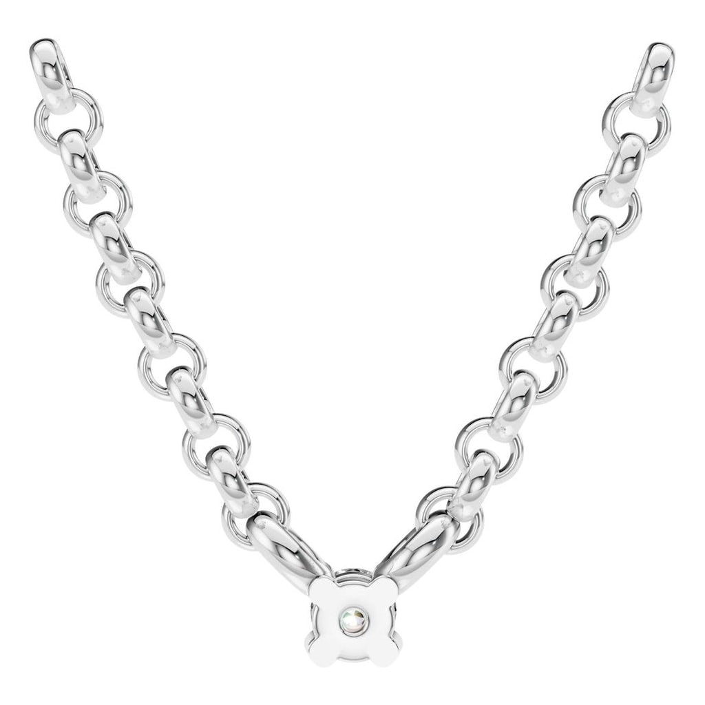 NE-1052 White Gold Necklace SET - BACK