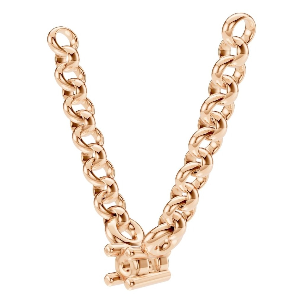 NE-1052 Rose Gold Necklace UNSET - ANGLE