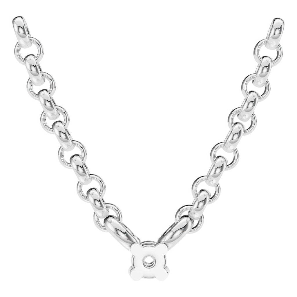 NE-1052 White Gold Necklace UNSET - BACK
