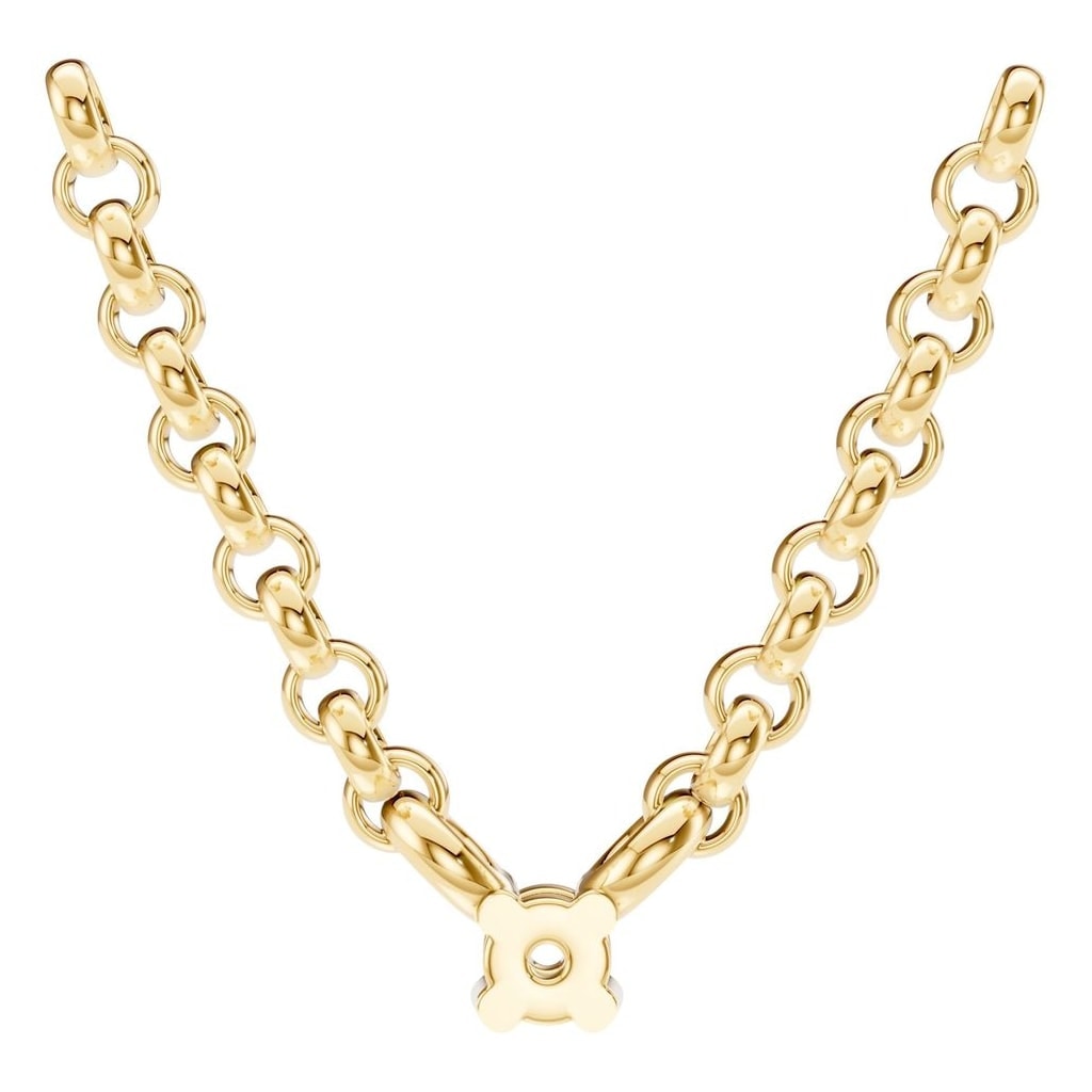 NE-1052 Yellow Gold Necklace UNSET - BACK