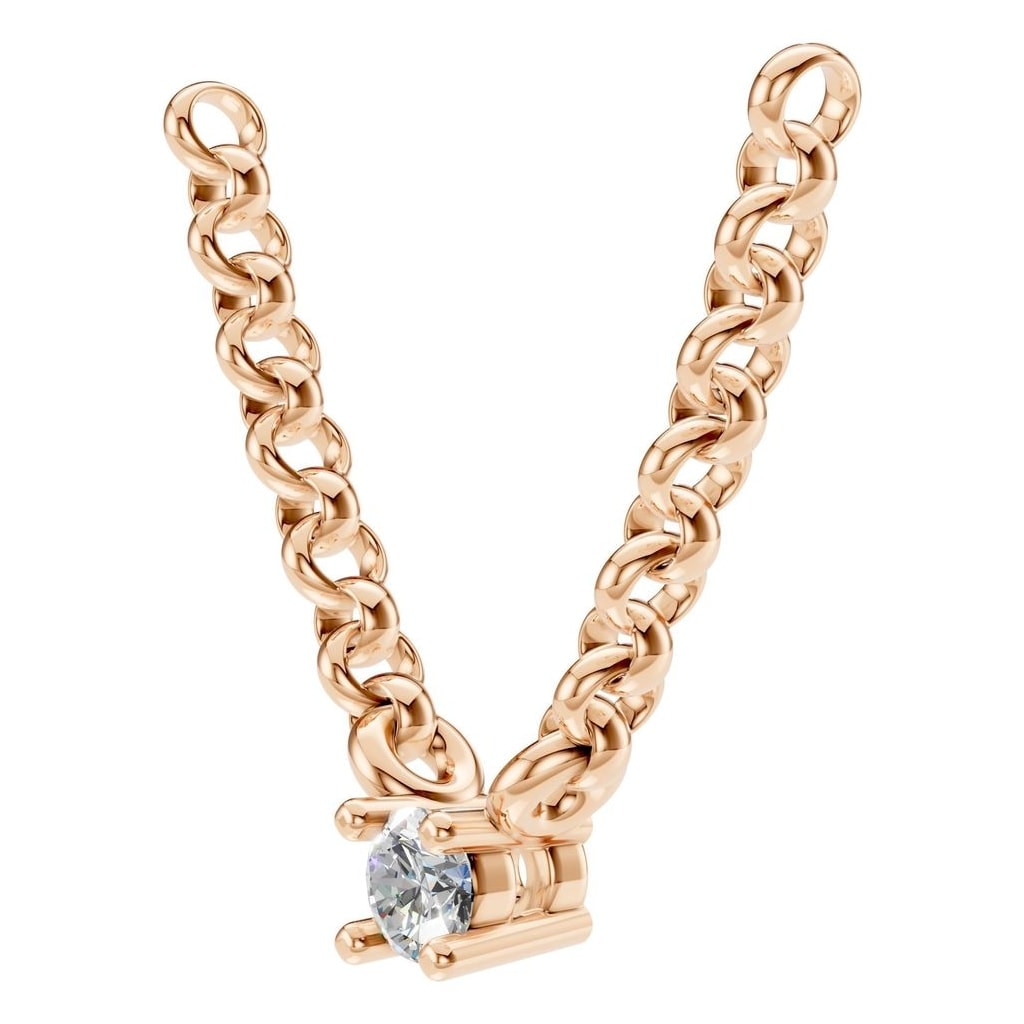 NE-1052 Rose Gold Necklace SET - ANGLE