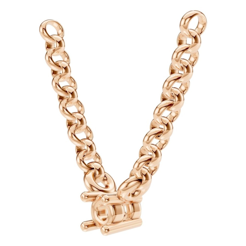 NE-1052 Rose Gold Necklace UNSET - ANGLE