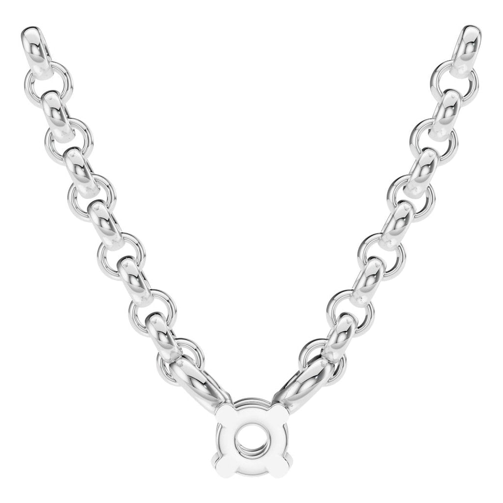 NE-1052 White Gold Necklace UNSET - BACK