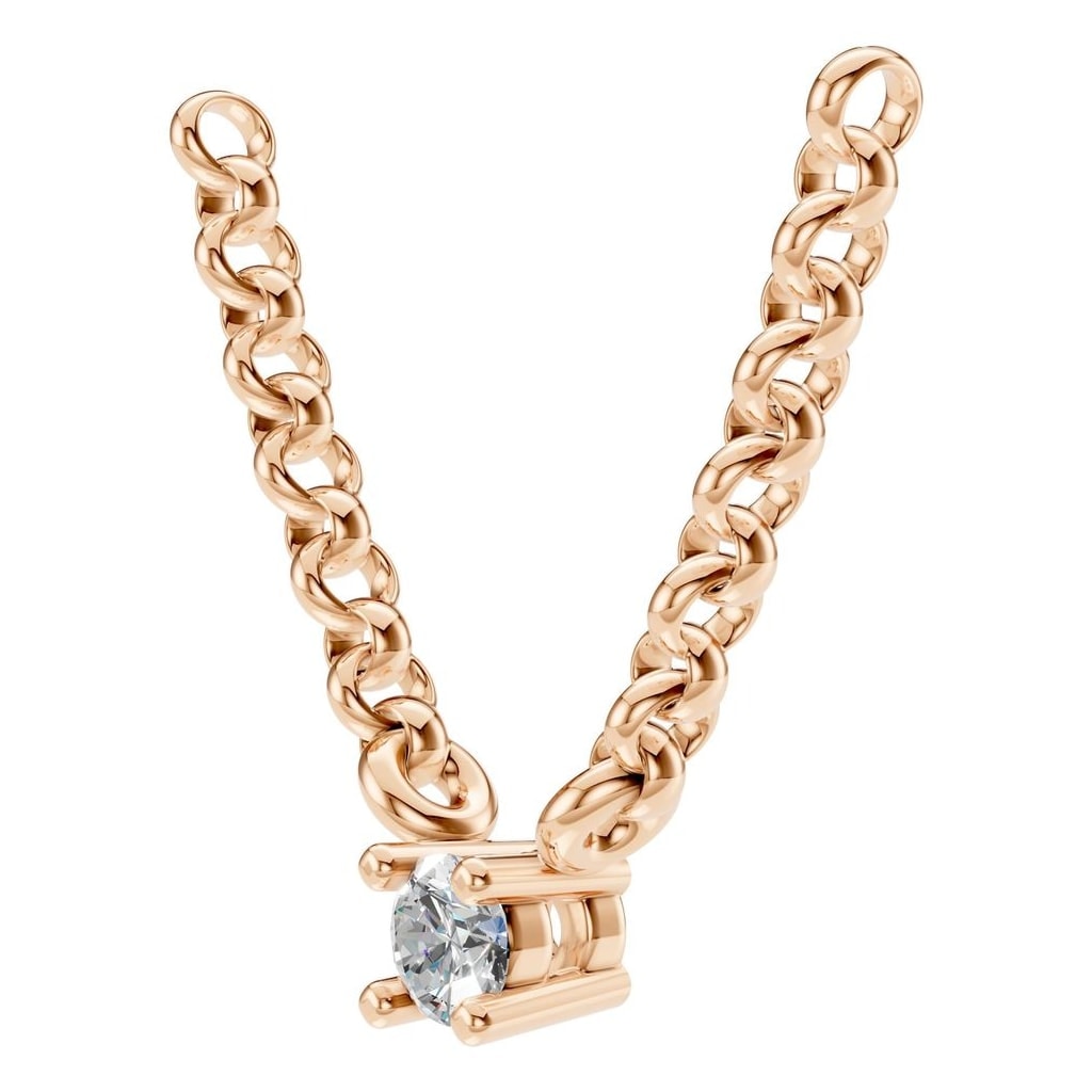 NE-1052 Rose Gold Necklace SET - ANGLE
