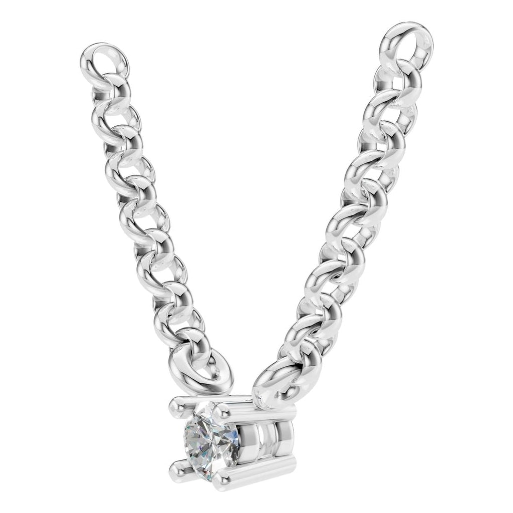 NE-1052 White Gold Necklace SET - ANGLE