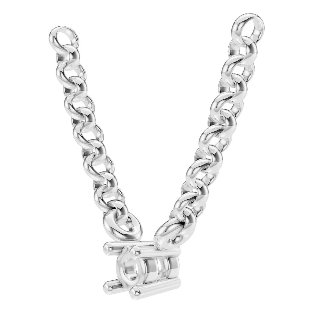 NE-1052 White Gold Necklace UNSET - ANGLE