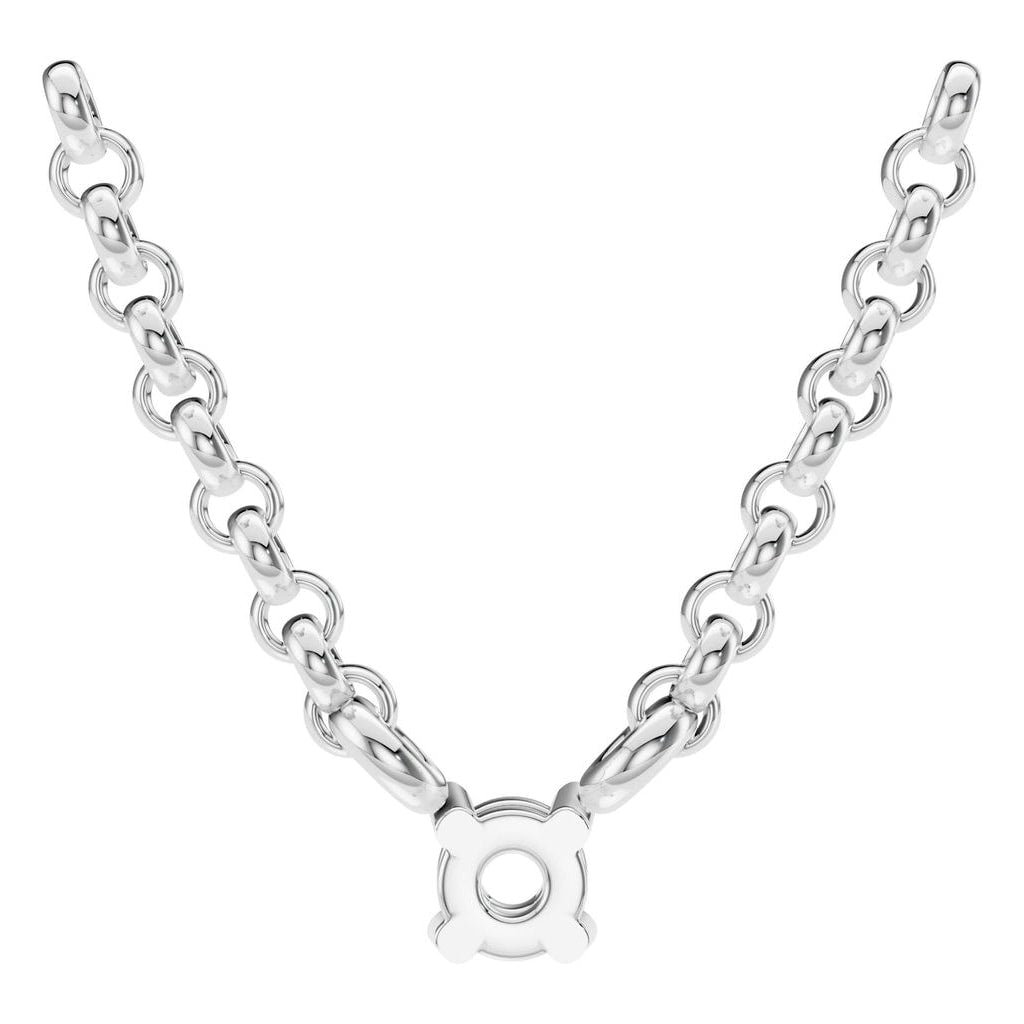 NE-1052 White Gold Necklace UNSET - BACK