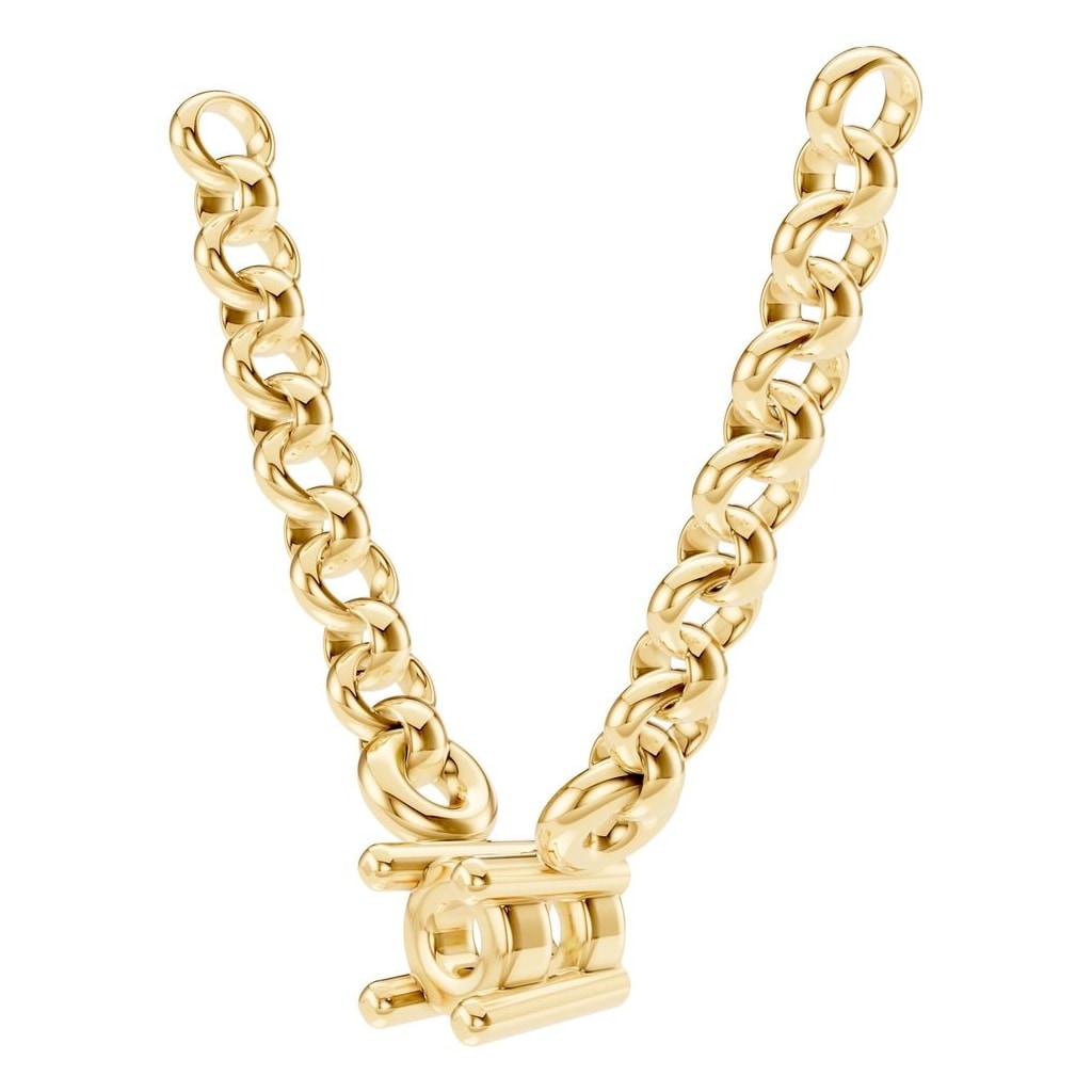 NE-1052 Yellow Gold Necklace UNSET - ANGLE