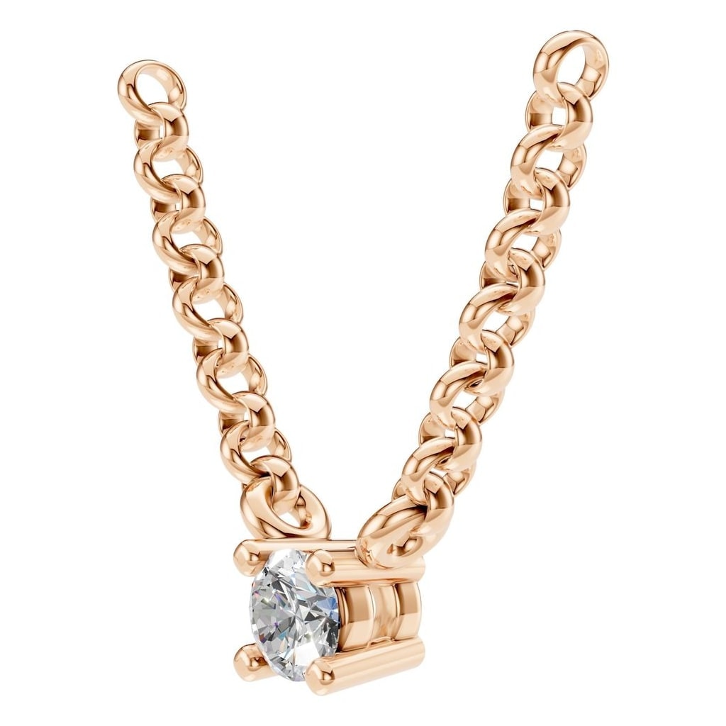 NE-1052 Rose Gold Necklace SET - ANGLE