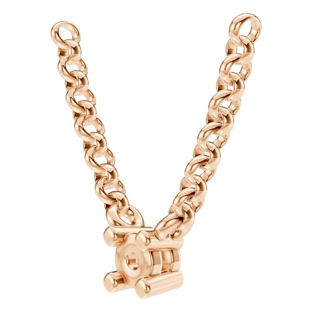 NE-1052 Rose Gold Necklace UNSET - ANGLE