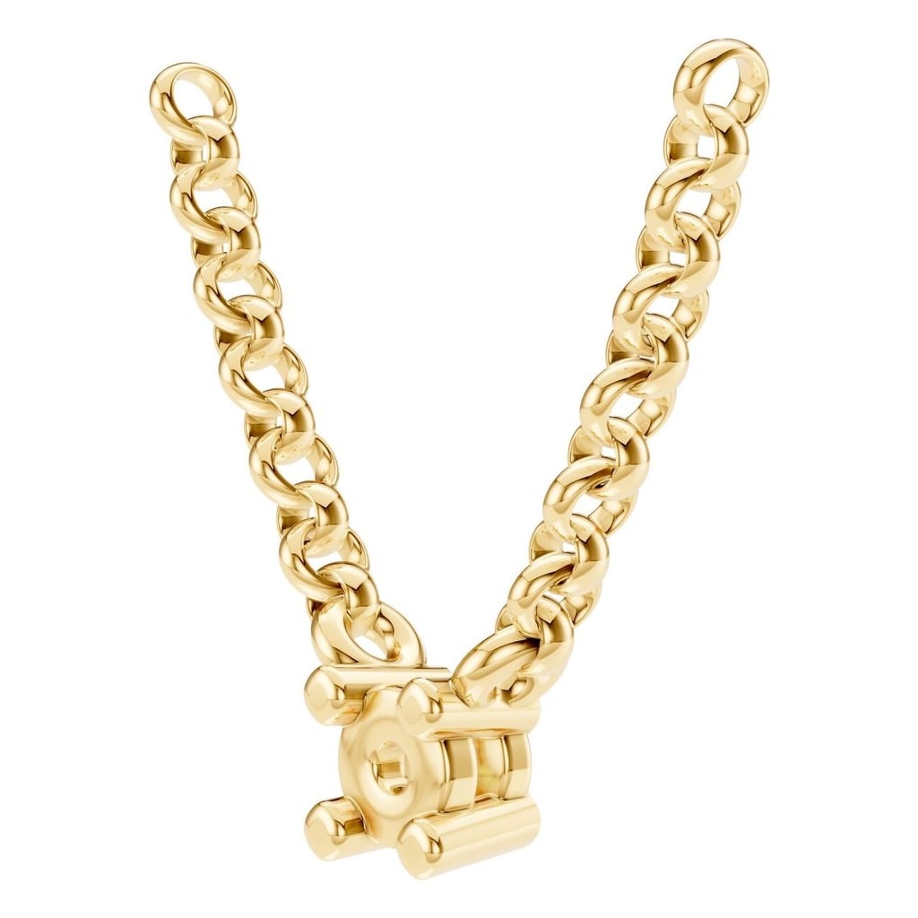 NE-1052 Yellow Gold Necklace UNSET - ANGLE