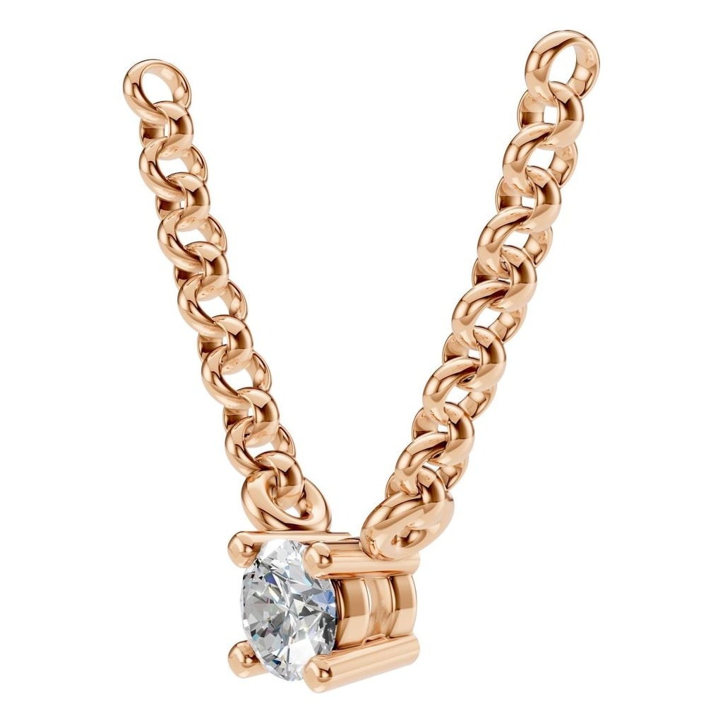 NE-1052 Rose Gold Necklace SET - ANGLE