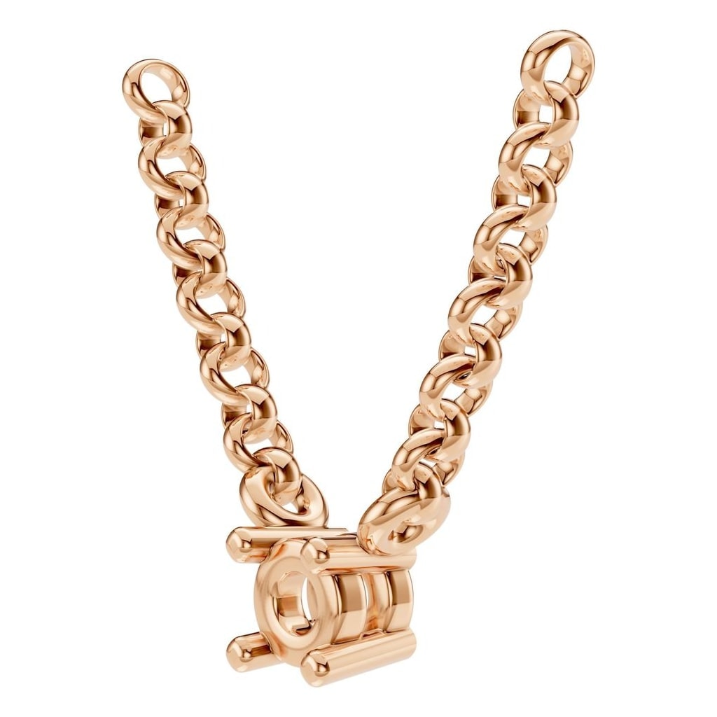 NE-1052 Rose Gold Necklace UNSET - ANGLE