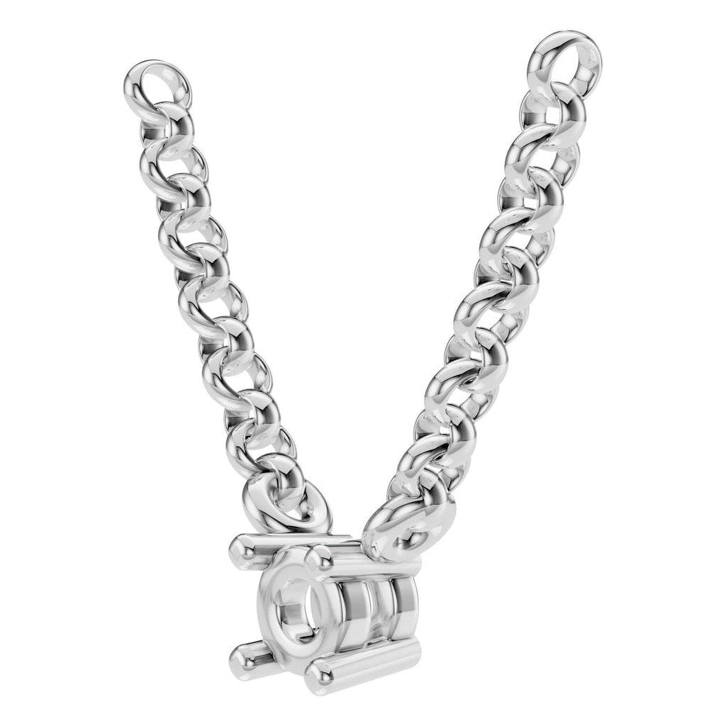 NE-1052 White Gold Necklace UNSET - ANGLE