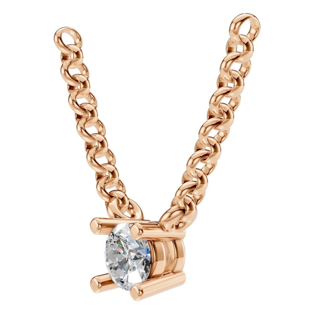 NE-1052 Rose Gold Necklace SET - ANGLE