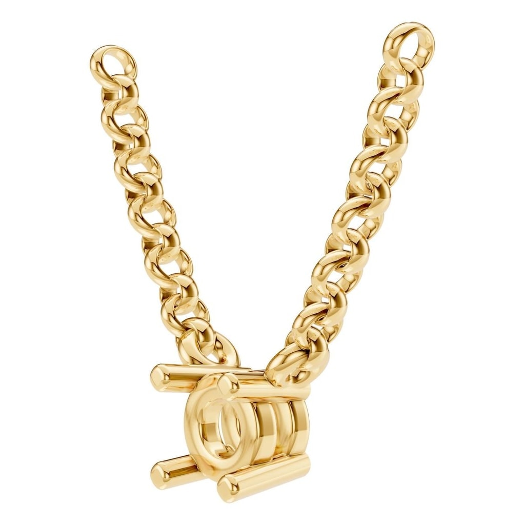 NE-1052 Yellow Gold Necklace UNSET - ANGLE