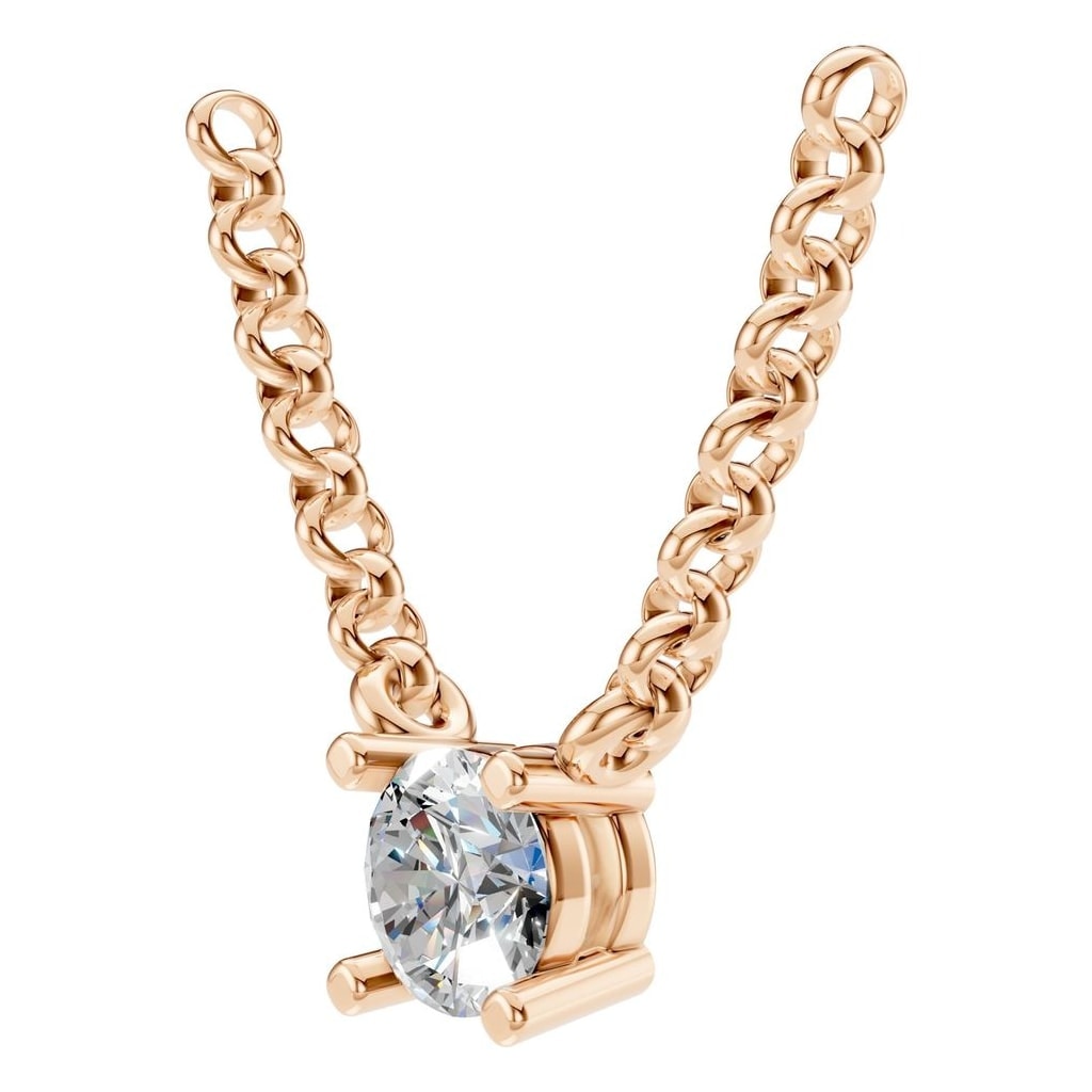 NE-1052 Rose Gold Necklace SET - ANGLE