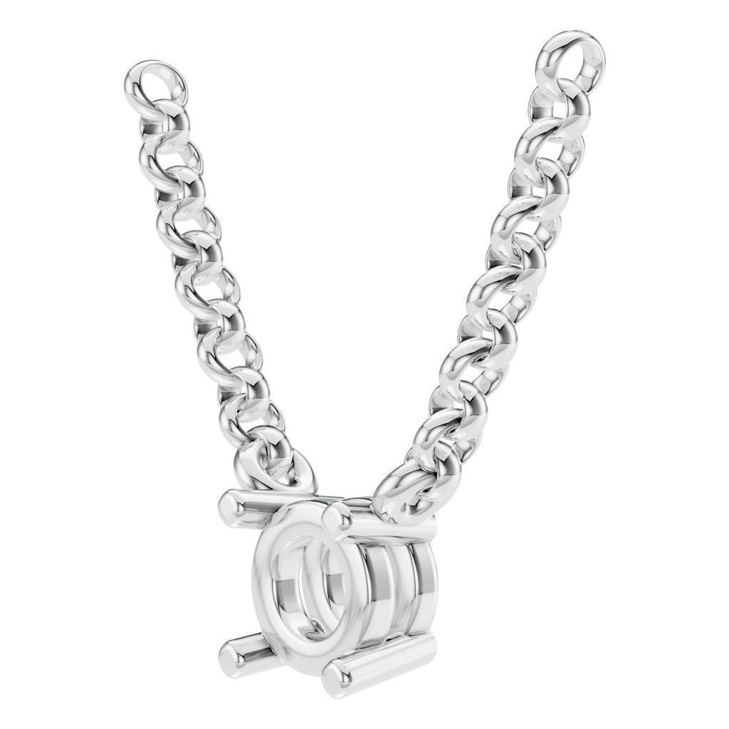 NE-1052 White Gold Necklace UNSET - ANGLE