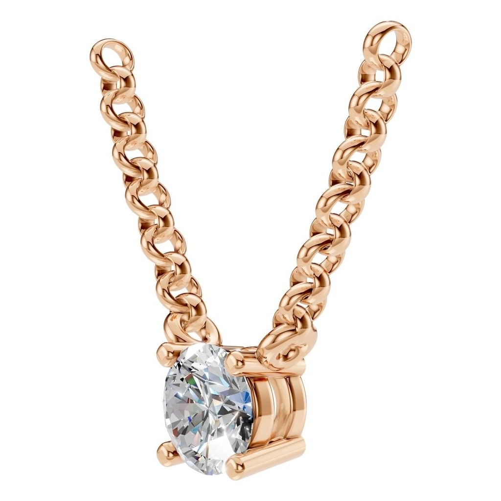 NE-1052 Rose Gold Necklace SET - ANGLE