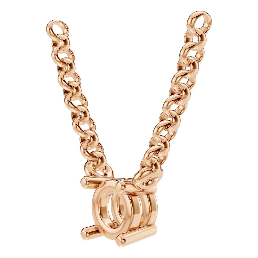 NE-1052 Rose Gold Necklace UNSET - ANGLE