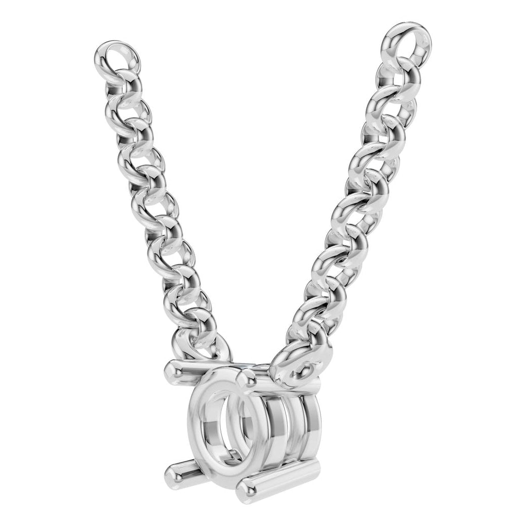 NE-1052 White Gold Necklace UNSET - ANGLE