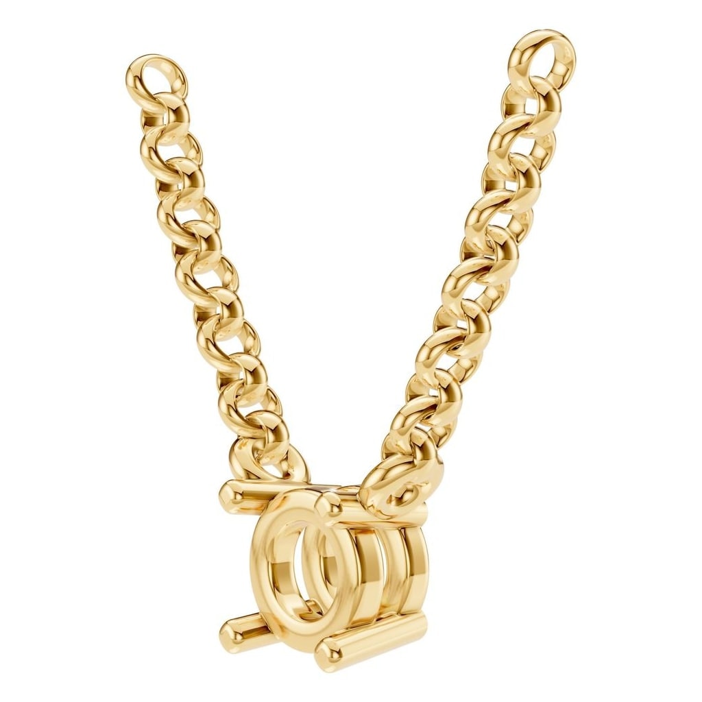 NE-1052 Yellow Gold Necklace UNSET - ANGLE