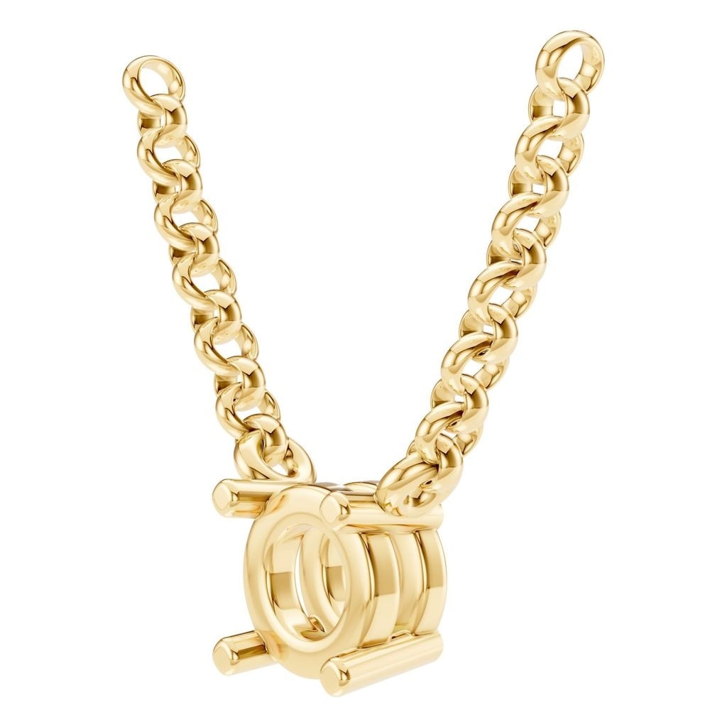 NE-1052 Yellow Gold Necklace UNSET - ANGLE