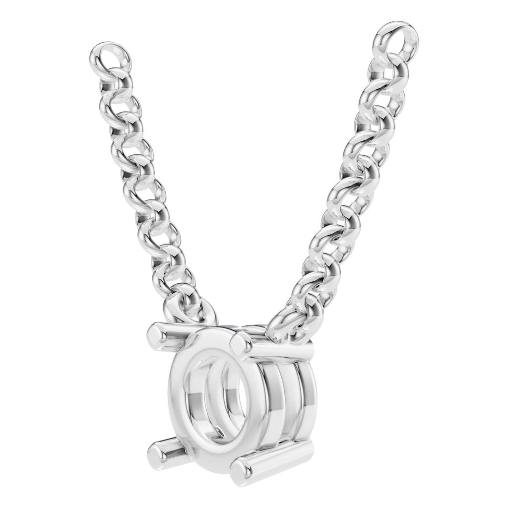 NE-1052 White Gold Necklace UNSET - ANGLE