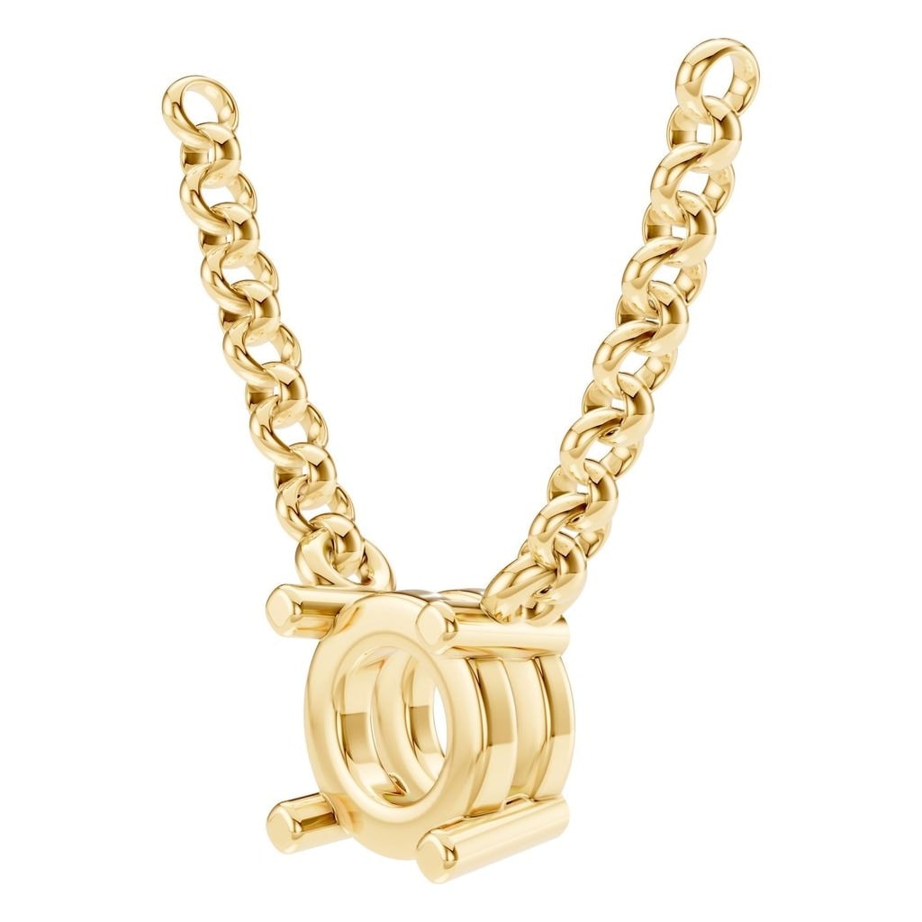 NE-1052 Yellow Gold Necklace UNSET - ANGLE