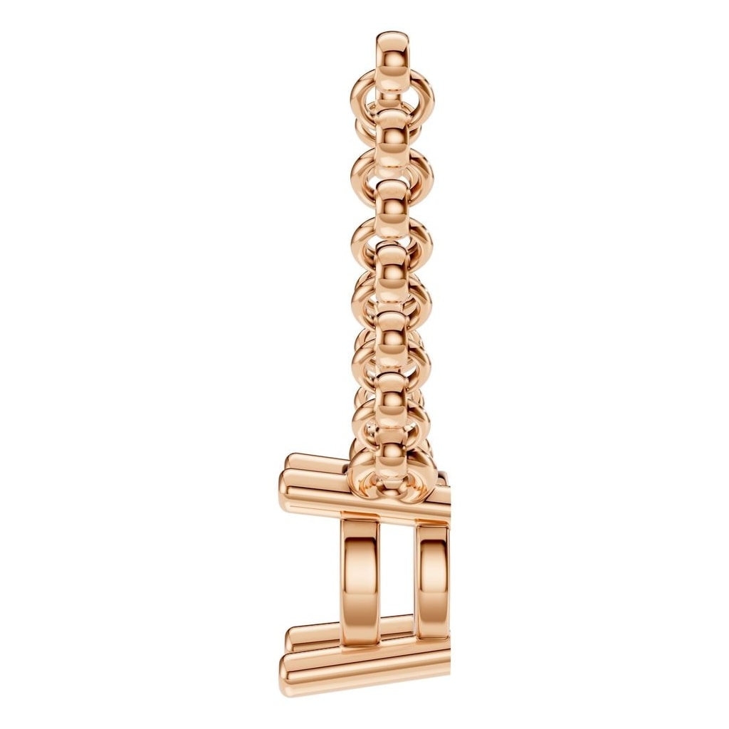 NE-1052 Rose Gold Necklace UNSET - Side View