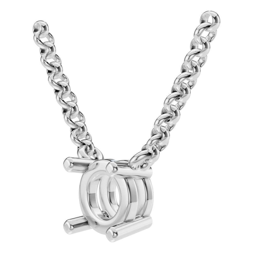 NE-1052 White Gold Necklace UNSET - ANGLE