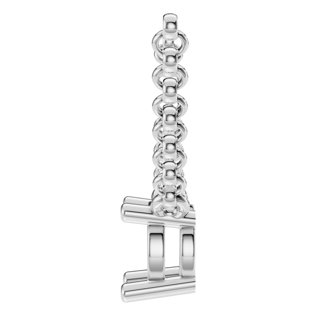 NE-1052 White Gold Necklace UNSET - Side View