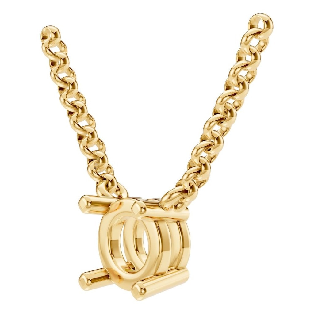 NE-1052 Yellow Gold Necklace UNSET - ANGLE