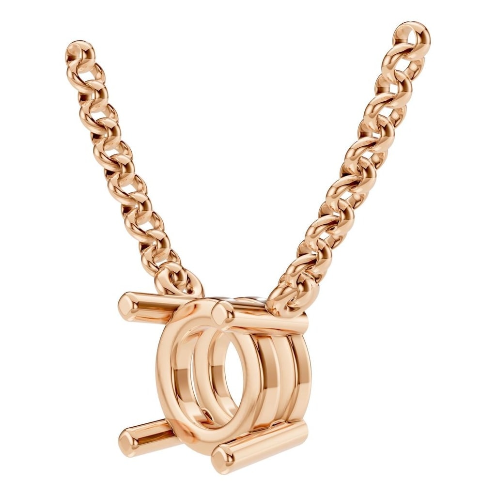 NE-1052 Rose Gold Necklace UNSET - ANGLE