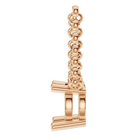 NE-1052 Rose Gold Necklace UNSET - Side View
