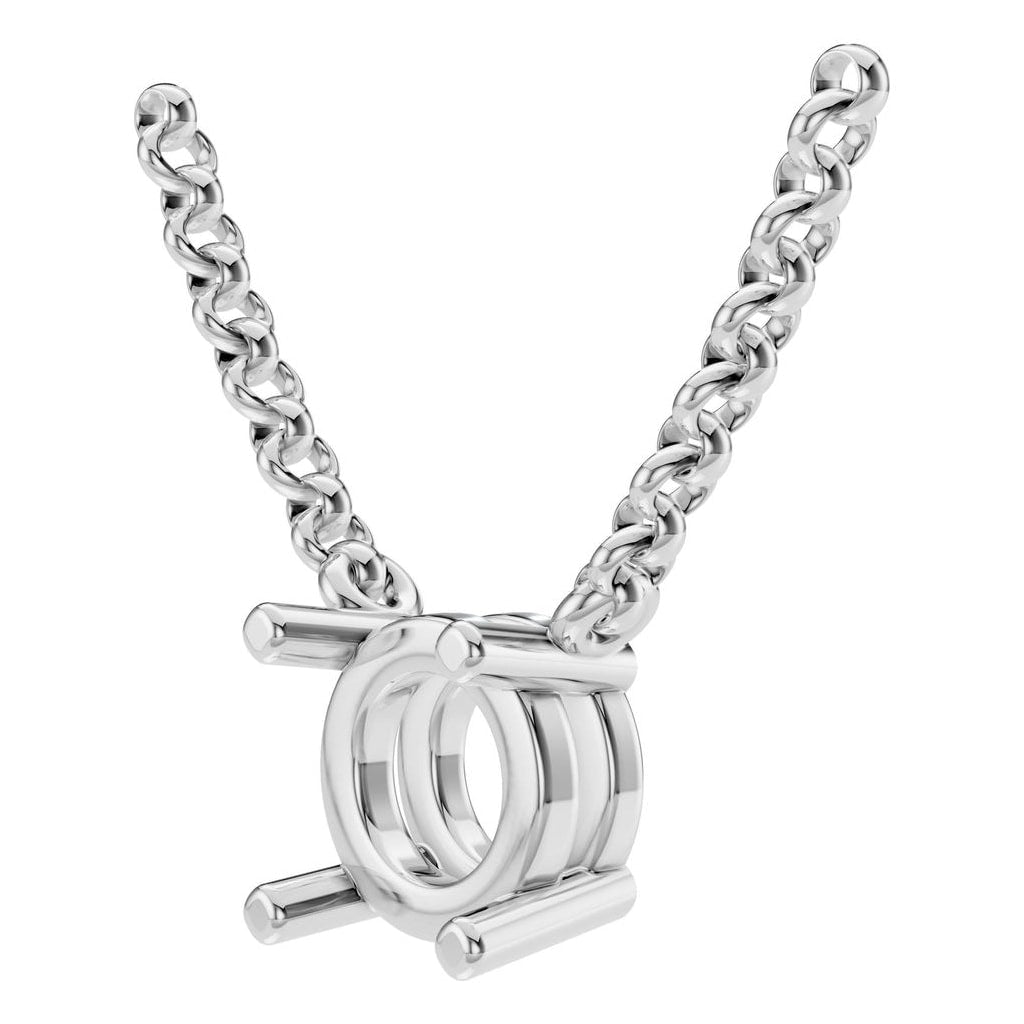 NE-1052 White Gold Necklace UNSET - ANGLE